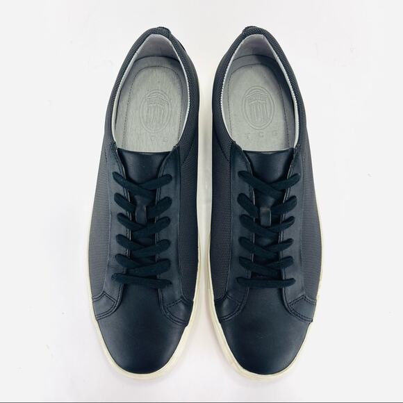 TCG Kennedy Men Sneaker Size 12 Black Premium Leather & Fabric Laced Low Top New - Picture 10 of 16